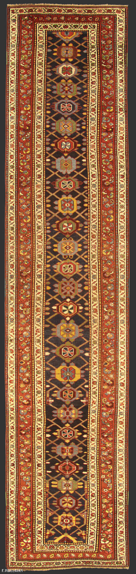Tapis Couloir Persan Antique Varamin n°:41473658